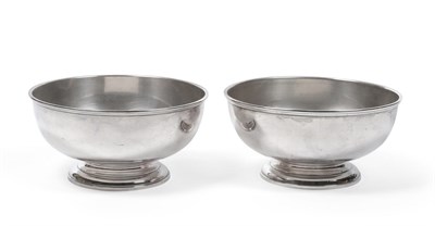 Lot 107 - A Pair of Edward VIII Silver Bowls, Adie Brothers, Birmingham 1936, circular with a reeded rim...