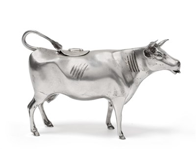 Lot 108 - A Victorian Silver Novelty Cow Creamer in the manner of John Schuppe, probably Dimier Brothers,...