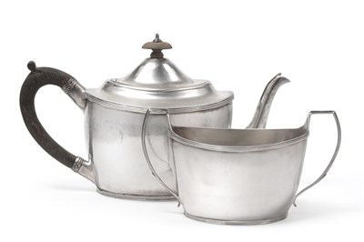 Lot 116 - A George III Silver Teapot, Peter and William Bateman, London 1806, of slightly bellied oval...