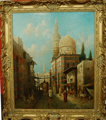 Lot 780 - August von Siegen (b.1850) German Eastern street scene with figures Signed, oil on canvas, 61cm...