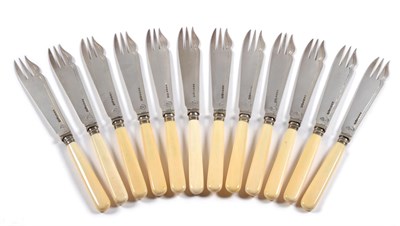 Lot 129 - A Set of Twelve Victorian Silver Melon Forks, James Dixon and Sons, Sheffield 1870, the silver...