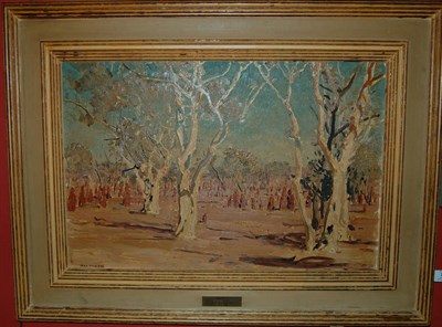 Lot 781 - Maxwell Richard Ragless (1901-1981) Australian Wooded glade with gum trees Signed, inscribed on...