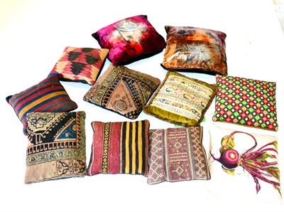 Lot 161 - Assorted Decorative Cushions including three tapestry examples, six eastern examples made up...