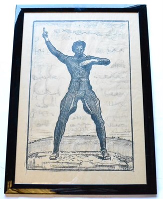 Lot 174 - After Ferdinand Hodler (1853-1918)  Standing figure of a soldier  Black and white lithograph,...