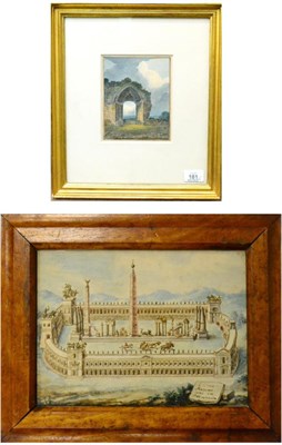 Lot 181 - Attributed to Thomas Richard Underwood (1765-1836) ''A Ruined Arch'' Watercolour, 15.5cm by...