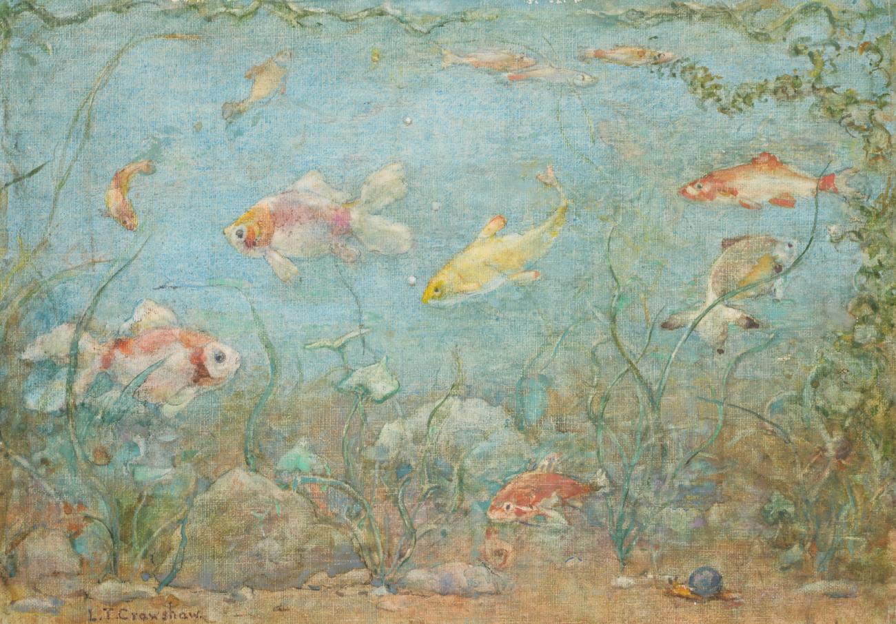 Lot 187 - Lionel Townsend Crawshaw BA, LLM, RSW (1864-1949)  ''Underwater Scene'' Signed, watercolour and...