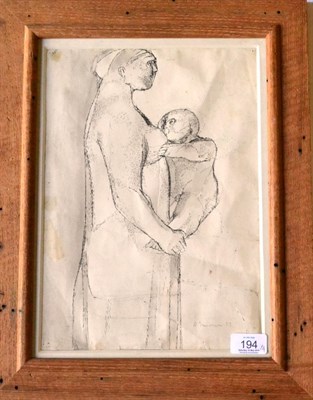 Lot 194 - Anselmo Francesconi (20th century) Mother and Child Signed and dated (19)53, pen, ink and wash,...