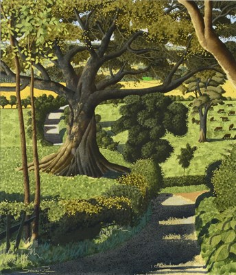 Lot 197 - Simon Palmer (b.1956) ''Descending from Toplane'' Signed, ink, watercolour and gouache, 57cm by...