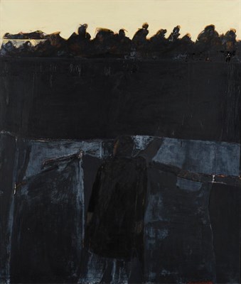 Lot 216 - Robert Broderson (1920-1992) American  ''The Burial Procession'' Signed, oil on canvas, 150.5cm...
