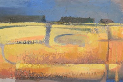 Lot 218 - Attributed to Michael Ayrton (1921-1975)  The Cornfield Oil on board, 21cm by 31.5cm...