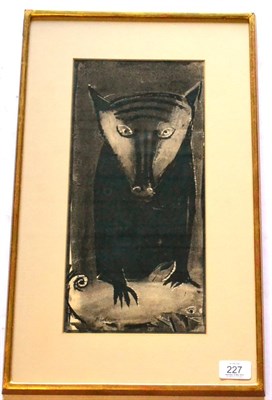 Lot 227 - Robert Broderson (1920-1992) American  ''Animal'' Signed, black and grey wash with scratching...