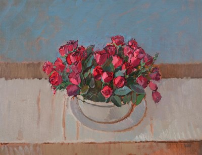 Lot 248 - Joseph Rollo (1904-2004) American  ''Roses'' 1960 Signed, oil on canvas, 49.5cm by 65cm...
