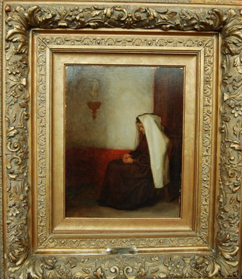 Lot 794 - Edward Frere (1819-1886) French Woman seated in an interior Inscribed on a plaque attached to...