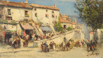 Lot 796 - Alexandre Defaux (1826-1900) French "Port Saint Francois, Bastia" Signed and inscribed, oil on...