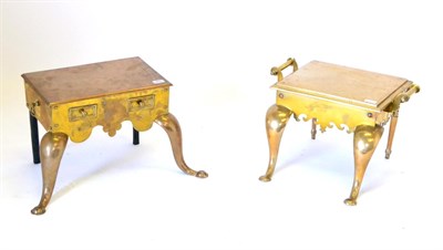 Lot 287 - A 19th Century Brass Footman, of rectangular form, with two dummy drawers within a shaped...
