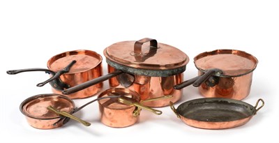 Lot 294 - A 19th Century Copper Saucepan and Matched Cover, both stamped FWM LEEDS CASTLE, 38cm long; A...