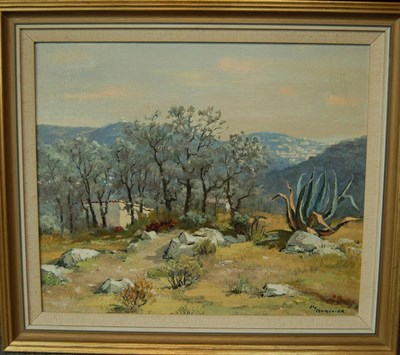 Lot 798 - Ely L'Aumonier (b.1895) French "De Falicon, vue sur Nice" Signed, inscribed verso, oil on...