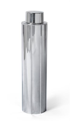 Lot 307 - Norman Bel-Geddes, Manhattan: A Chromium Plated Cocktail Shaker, of fluted cylindrical form,...