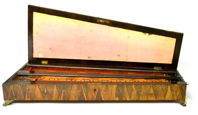 Lot 342 - A 19th Century Walnut and Rosewood Cased Glass Xylophone, the glass panels with gilt notes...