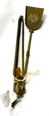 Lot 369 - A Set of Three Steel Fire Irons, 19th century, with vase knops, comprising shovel, poker and tongs