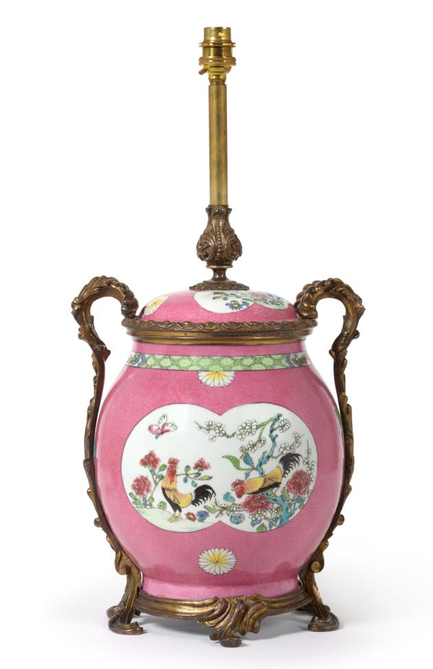 Lot 386 - A Chinese Porcelain Jar and Cover, in Yongzheng style, of ovoid form, painted in famille rose...