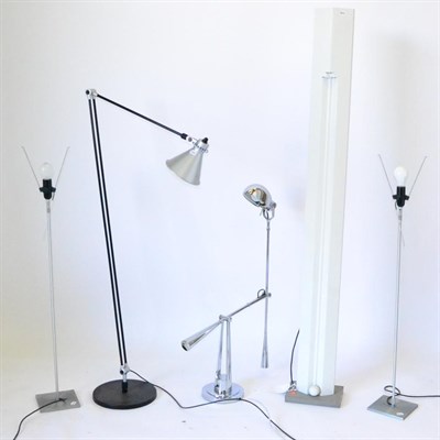 Lot 414 - A Chrome Angle-Poise Lamp Stamped Ralph Lauren fitted for electricity; Two Modern Metalware...