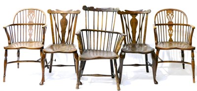 Lot 426 - An 18th Century Comb-Back Windsor Armchair; A Pair of 18th/19th century Comb-Back Windsor...