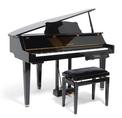 Lot 433 - A Yamaha Ebonised Disklavier Electronic Baby Grand Piano, model no.DG211XG and A Matching...