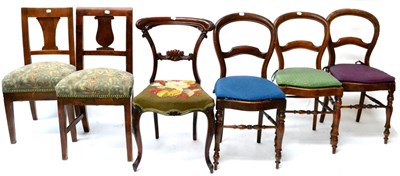 Lot 456 - Seven Various 19th Century Chairs, with upholstered seats