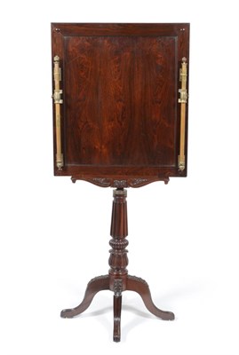 Lot 459 - A George IV Rosewood Display Stand or Easel, comprising a panelled rectangular board mounted...