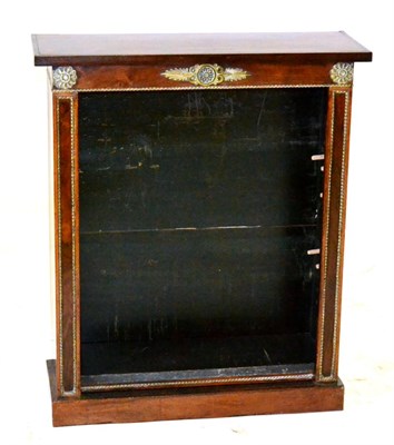 Lot 484 - A Small Rosewood and Brass Mounted Regency Style Bookcase, with two adjustable shelves between sunk