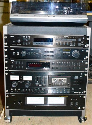 Lot 487 - Philips HiFi System, with AF829 record deck, digital tuner I80, pre-amp 280, programmable timer...