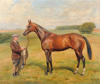 Lot 817 - Alfred Grenfell Haigh (1870-1963) "The racehorse Scherzo, 5 Years" Signed and dated 1926, inscribed