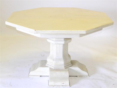 Lot 537 - A Modern Cream Painted Table, with octagonal top and confirming pillar, on a cruciform base,...