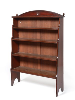 Lot 565 - A Late Victorian Mahogany Open Bookcase, of four graduated shelves between shaped sides, with a...