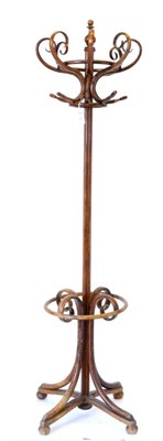 Lot 581 - An Early 20th Century Thonet Style Bentwood Hat and Coat Stand, with S shaped scrolled arms,...