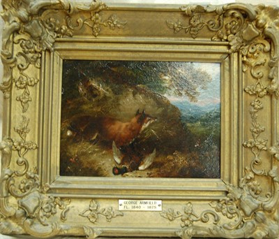 Lot 826 - George Armfield (1808-1893) Fox with a pheasant in a landscape Inscribed on a plaque attached...