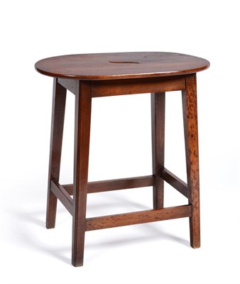 Lot 586 - A Small 19th Century Walnut Stool/Table, the oval top raised on square tapered legs with a box...