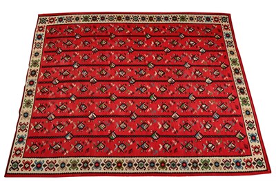 Lot 671 - Trace Kilim European Turkey The crimson field with a oneway design of birds and stylised plants...