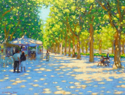 Lot 836 - John Mackie (b.1955)  "The avenue of tranquillity, Montpelier" Signed and dated 2000, inscribed...