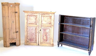 Lot 708 - A 19th Century North European Pine Corner Cupboard, with canted sides and single cupboard door...