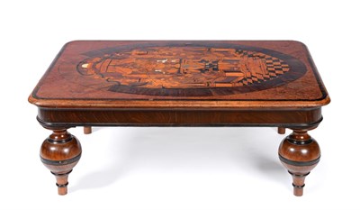 Lot 709 - A Coffee Table, the top inlaid with a panel of old marquetry within a broad oval border, on...