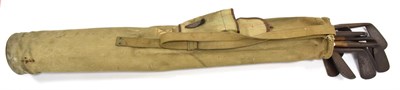 Lot 3009 - Eleven Hickory Shafted Golf Clubs, including three putters, in canvas pencil bag