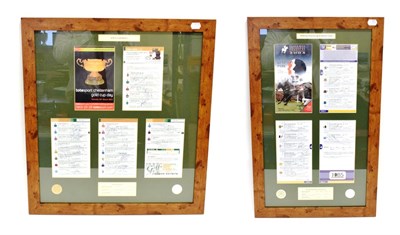 Lot 3020 - Two Framed Autographed Racecards J.C.B Triumph Turdle 2004 numbered 5/10 and King George VI...