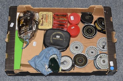 Lot 3026 - A Collection of Fishing Tackle and Accessories, including nine various fly and spinning reels,...