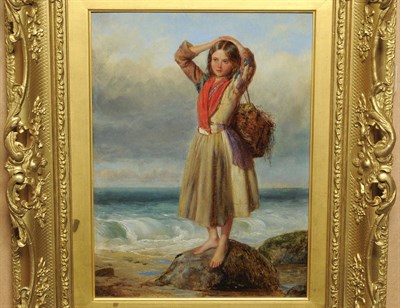 Lot 847 - Thomas Kent Pelham (fl.1860-1891) "The mussel gatherer" Inscribed with the artist's name on the...