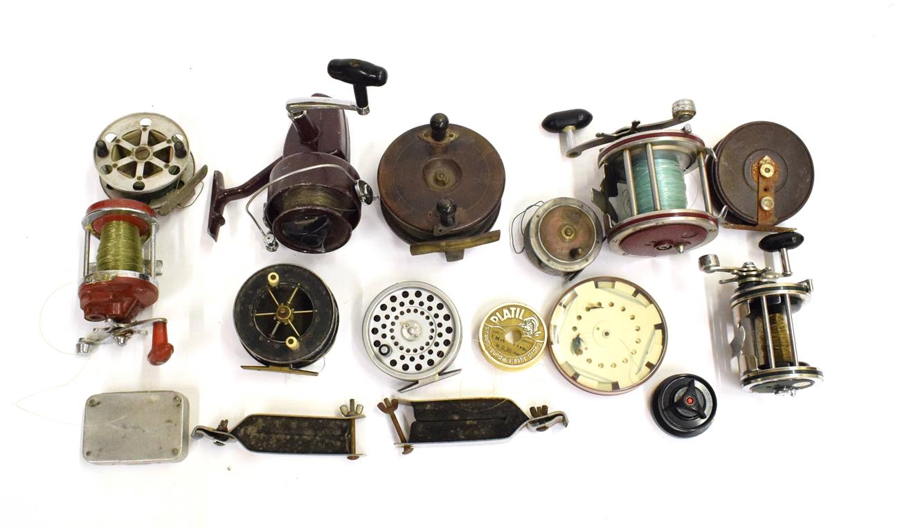 Lot 3067 - Eleven Various Fishing Reels, comprising Hardy Marquis No.7 alloy fly reel, fitted with line;...