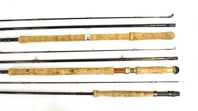 Lot 3072 - Three Fly Fishing Rods, comprising: a Bruce & Walker, ''Bruce Salmon'', three-piece, carbon, salmon