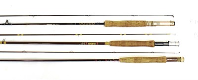 Lot 3073 - Three Fly Rods, comprising a Hardy, ''Fibalite Perfection'', two-piece, fibre glass, trout fly rod