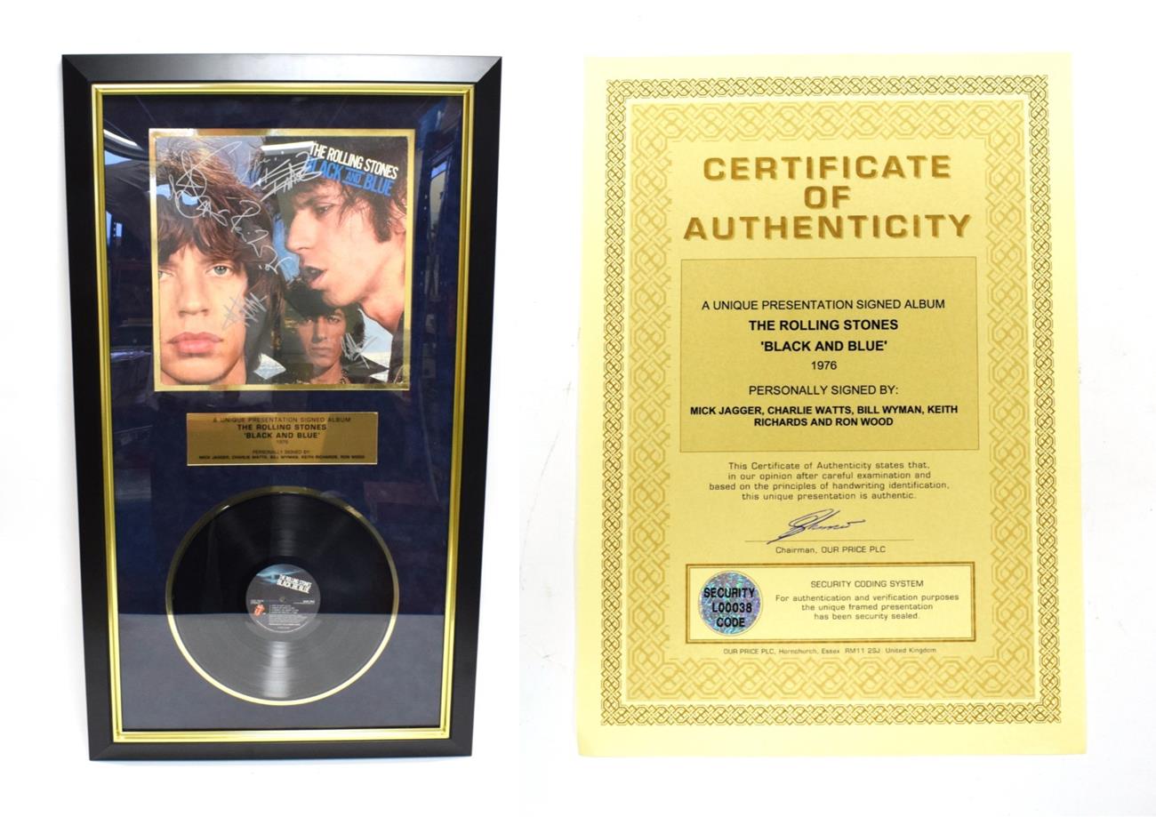 Lot 3091 - Rolling Stones Presentation Signed Album 'Black And Blue' signed by Mick Jagger, Charlie Watts,...